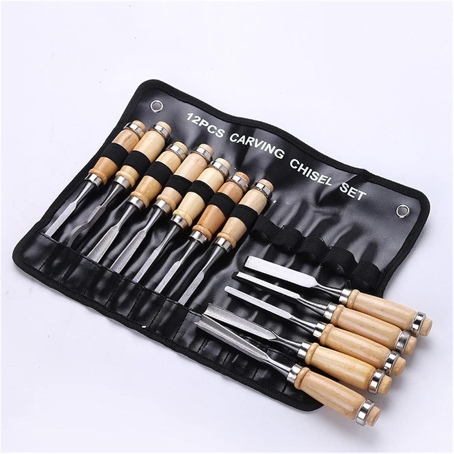 12Pcs Professional Wood Carving Tool Set, Ergonomic Handle Chisels for Carpenters & DIY Woodworking, Hardened Steel, Includes Carrying Case