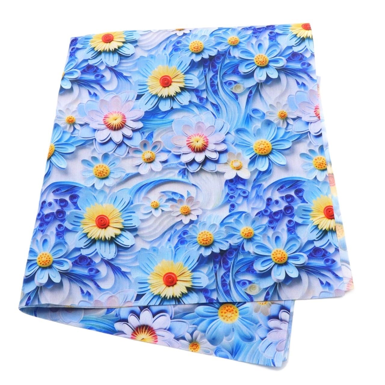 Material for Sewing 50 * 145cm Imitation Embroidery Like-3D Flower Patchwork Printed Polyester Cotton Fabric DIY Tissue Sew Quilt Needlework Material(1235479)