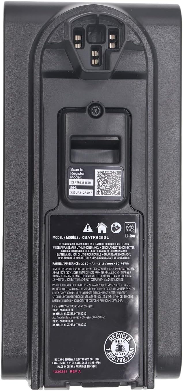 21.6V 2350mAh Replacement XBATR625SL Battery for Sh'ark IZ500, IZ531H, IZ540H, IZ541H, IZ562H, IZ562HC, IZ563H, UZ565H Vacuum Cleaner Lithium Battery