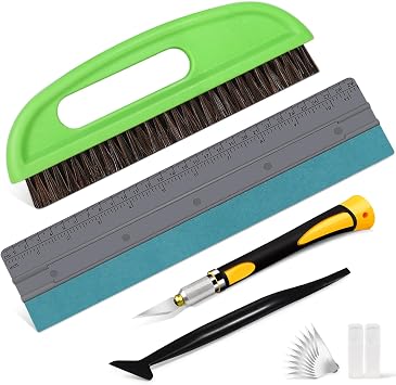 WRAPXPERT Wallpaper Tools, 9PCS Wallpaper Tool Kit, Peel and Stick Wallpaper Smoothing Tool Kit with Smoothing Brush Large Squeegee for Home Decor, Vinyl Backsplash Tile,Smoothing Wallcovering