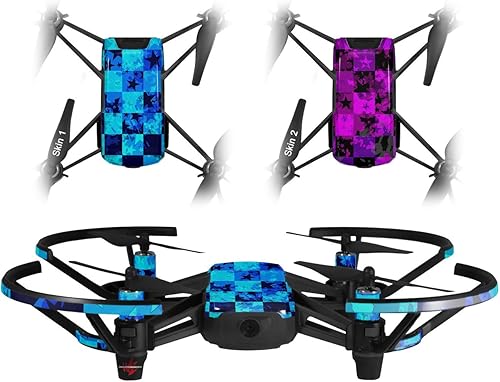 Paquete de 2 calcomanías para DJI Ryze Tello Drone Blue Star Checkers Drone no incluido