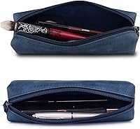 Vista 3 de Londo Lápiz y estuche de cosméticos con cremallera de cuero genuino