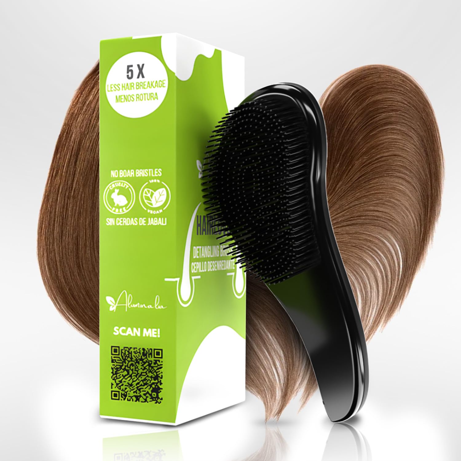 Cepillo Pelo Antitirones Desenredante Hairlove: Peine Antitirones, Antirotura, ideal como Desenredante Pelo Niñas o Adultos