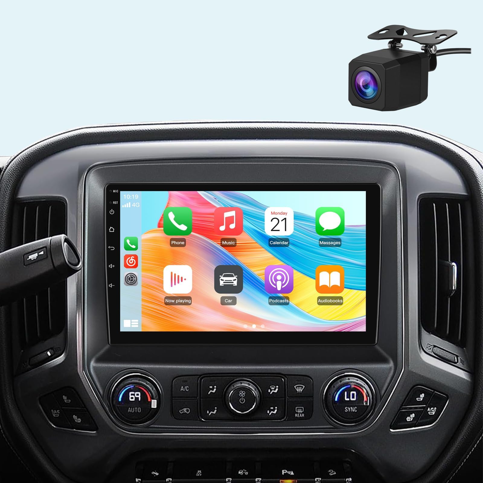 Junsun Car Radio Stereo for Chevy Silverado GMC Sierra 2014-2018 with Wireless Carplay Android Auto Bluetooth WiFi FM SWC Backup Camera 10.1 Inch Touch Screen-picture-29