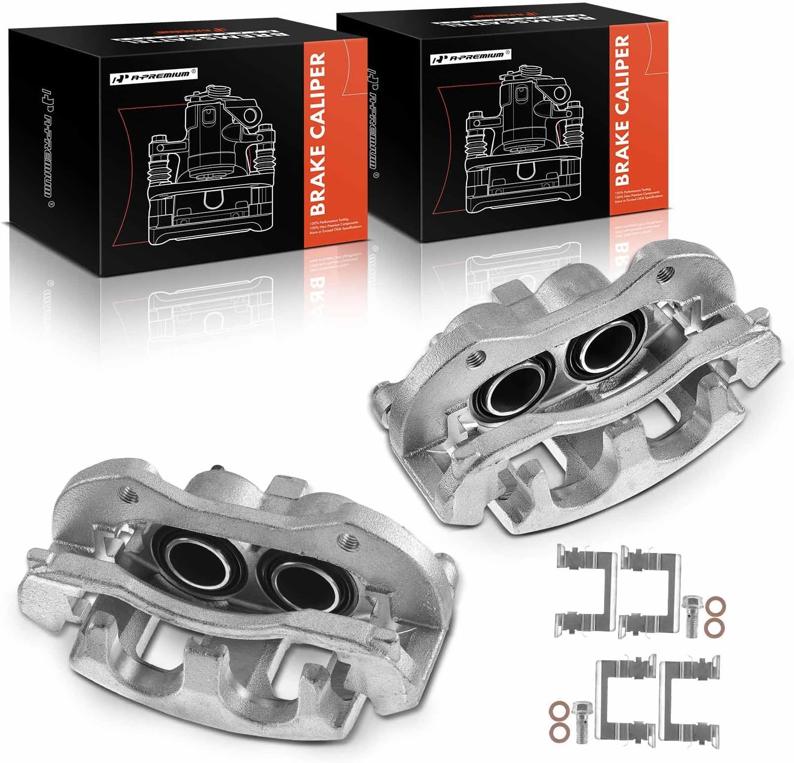 A-Premium Front Disc Brake Caliper Assembly with Bracket Compatible with Buick and Chevy Models - Lucerne 2006-2011, Impala 2006-2013, Impala Limited 2014-2016, Monte Carlo 2006-2007, 2PCS