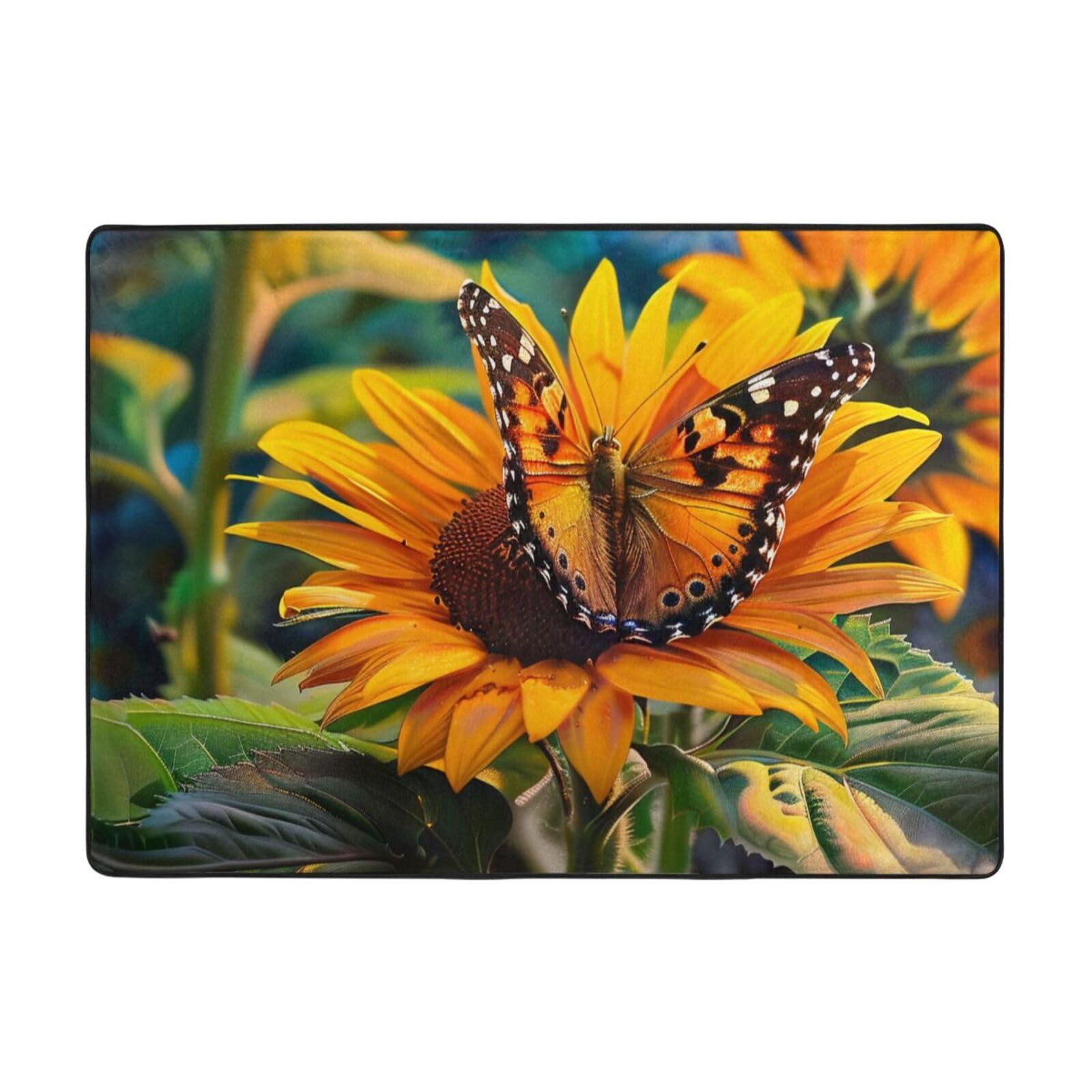 Tapis grand format tournesol rectangulaire 203 x 147 cm