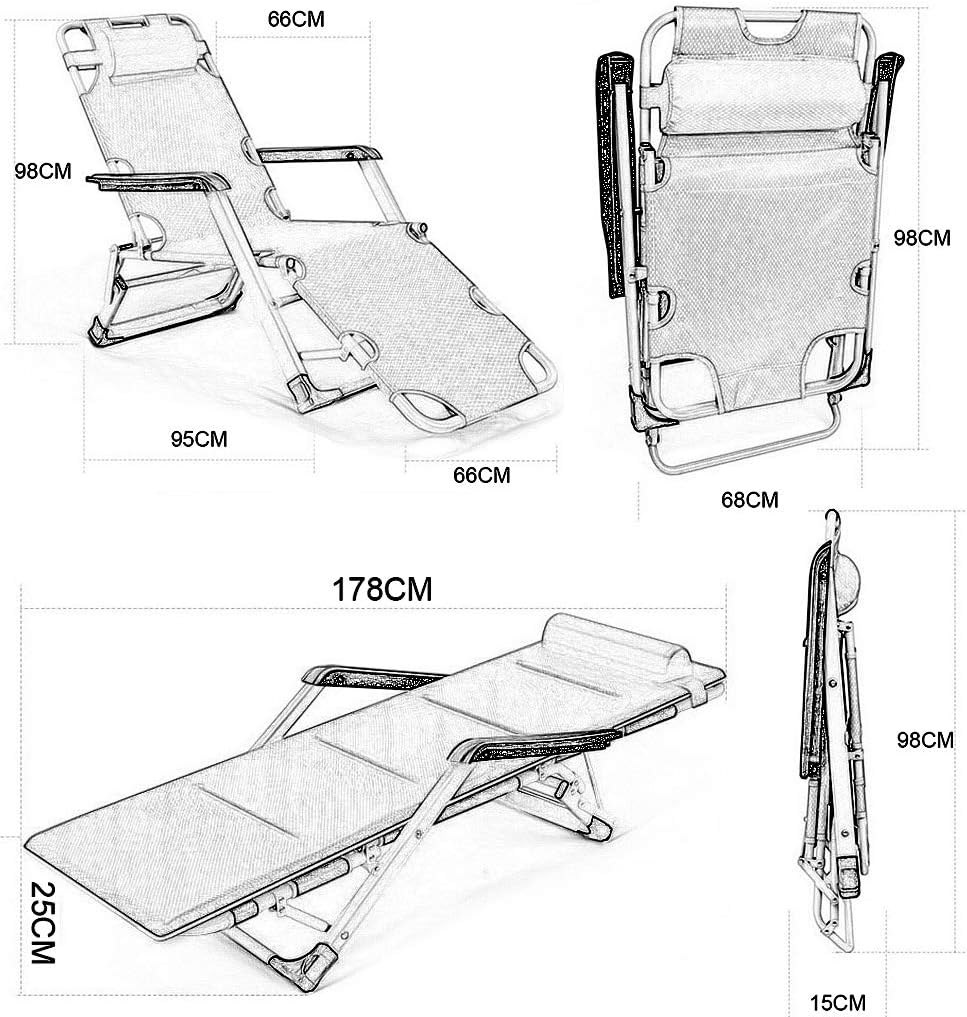Patio Lounge Recliners Sun Lounger Reclining Chair Zero Gravity Relaxing Outdoors Patio Foldable Deck Chairs with Removable Adjustable Headrest - Gray