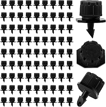 VooGenzek 90 Pieces 1/4 Inch Irrigation Drippers, Plastic 8 Hole Adjustable Irrigation Sprinklers, Irrigation Heads for Drip Droppers, Irrigation Sprinklers for Lawn, Garden, Black