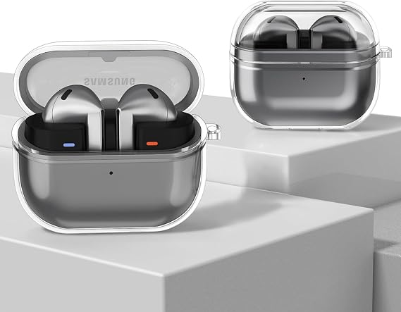 Samsung Galaxy Buds3 / Galaxy Buds3 Pro ve Galaxy Buds3 FE Uyumlu Şeffaf Premium Kulaklık Kılıfı, Silikon Kulaklık İpi ve 3'ü 1 Arada Bluetooth Kulaklık Temizleme Kalemi Seti (Şeffaf)