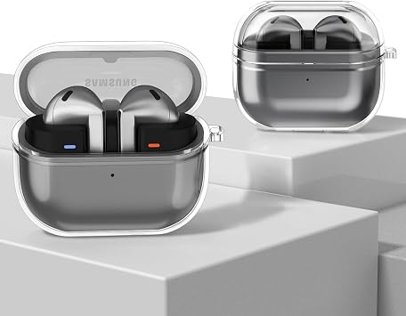 Samsung Galaxy Buds3 / Galaxy Buds3 Pro ve Galaxy Buds3 FE Uyumlu Şeffaf Premium Kulaklık Kılıfı, Silikon Kulaklık İpi ve 3'ü 1 Arada Bluetooth Kulaklık Temizleme Kalemi Seti (Şeffaf)