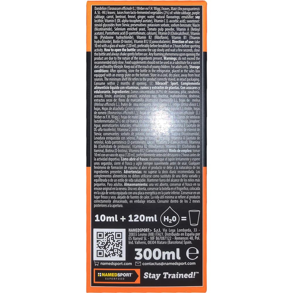 Vibràcell Sport 300ml, 2 Confezioni - Integratore Alimentare a base di Estratti Vegetali e Succhi di Frutta e Verdura, Sostengo Psicofisico