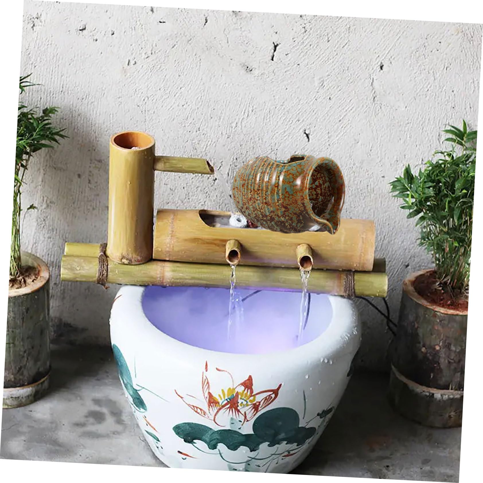 Ipetboom Fontana Decorativa in Ceramica Verde Circolazione D'acqua e Resistente, Vaso per Interni e Balcone per Decorazione e Filtrazione Dell'acqua