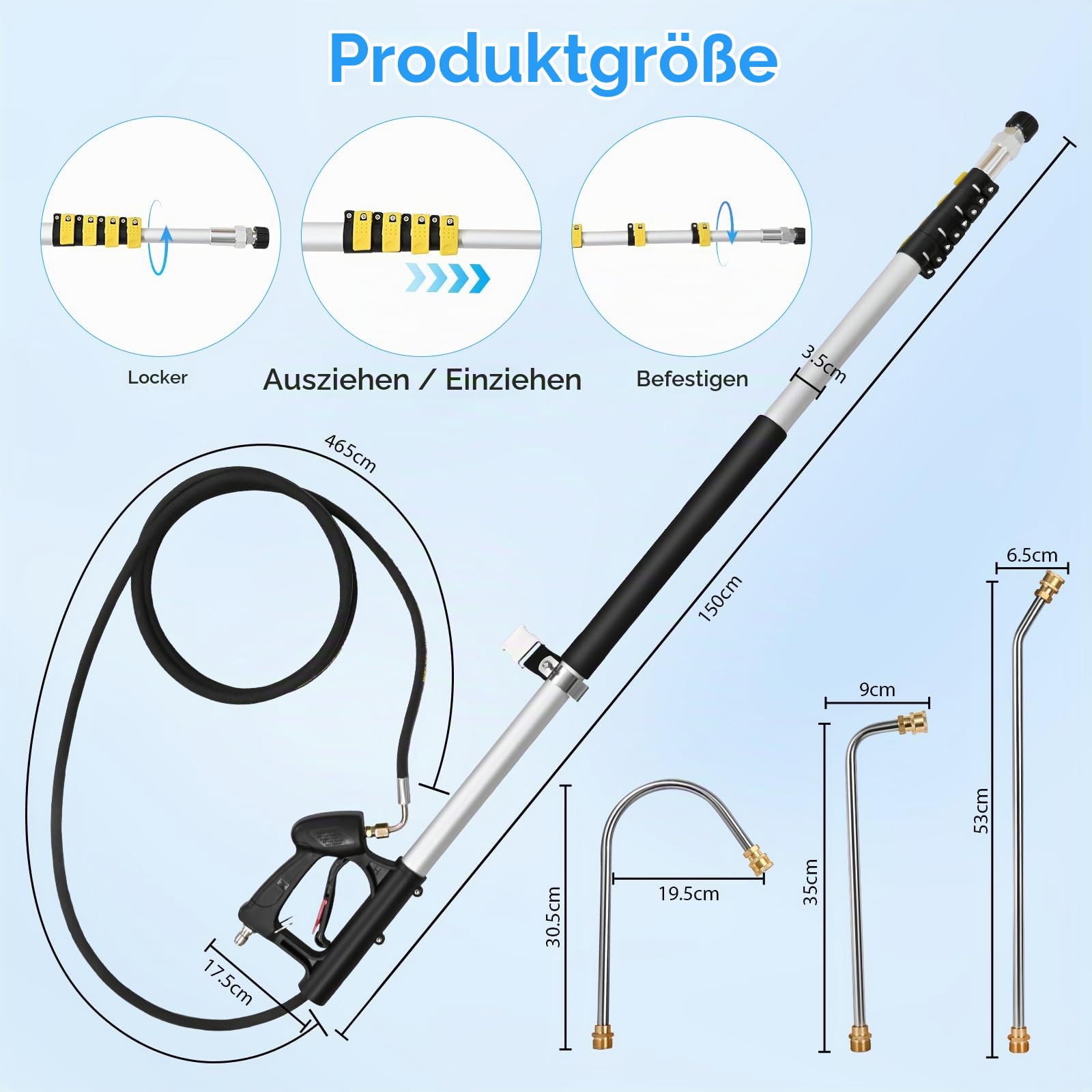 Teleskopstab für Hochdruckreiniger 730cm