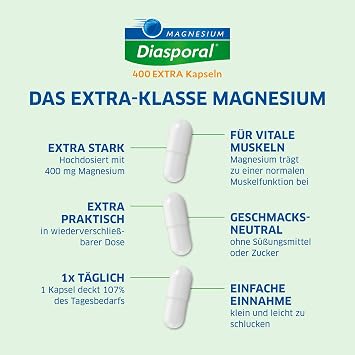 Magnesium Diasporal 400 Extra Capsules - Pack of 50