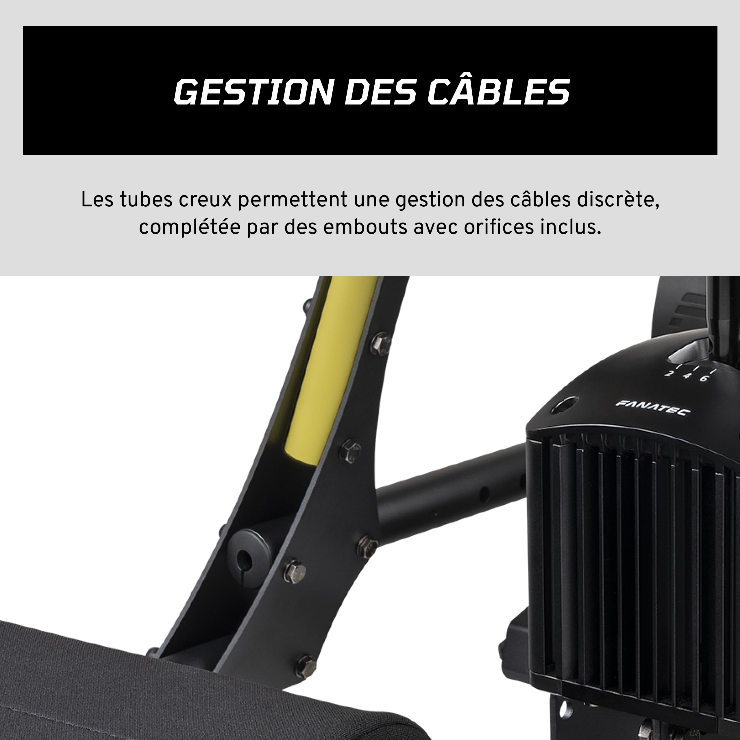Fanatec Châssis de Simulation de Course Cockpit V1.5 – Noir | Châssis en Renforcée-acier et Aluminium, Pédalier Renforcée Supporte, Position de Conduite GT, Compatible Direct Drive