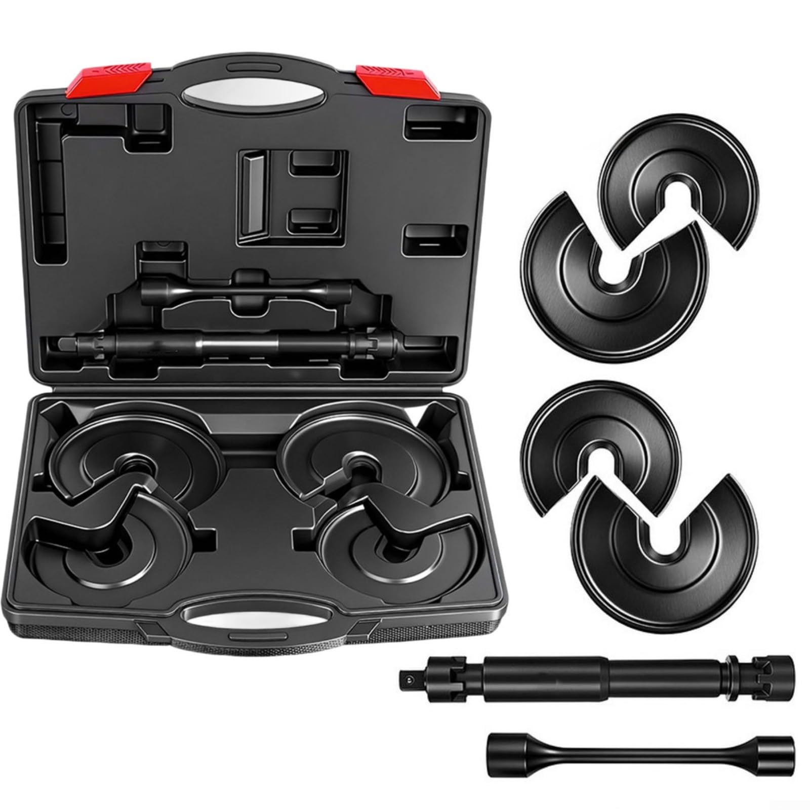 Herramienta de compresor de resorte para extracción de amortiguador trasero de coche, kit de desmontaje de suspensión de acero 45#, rango de 95-220 mm