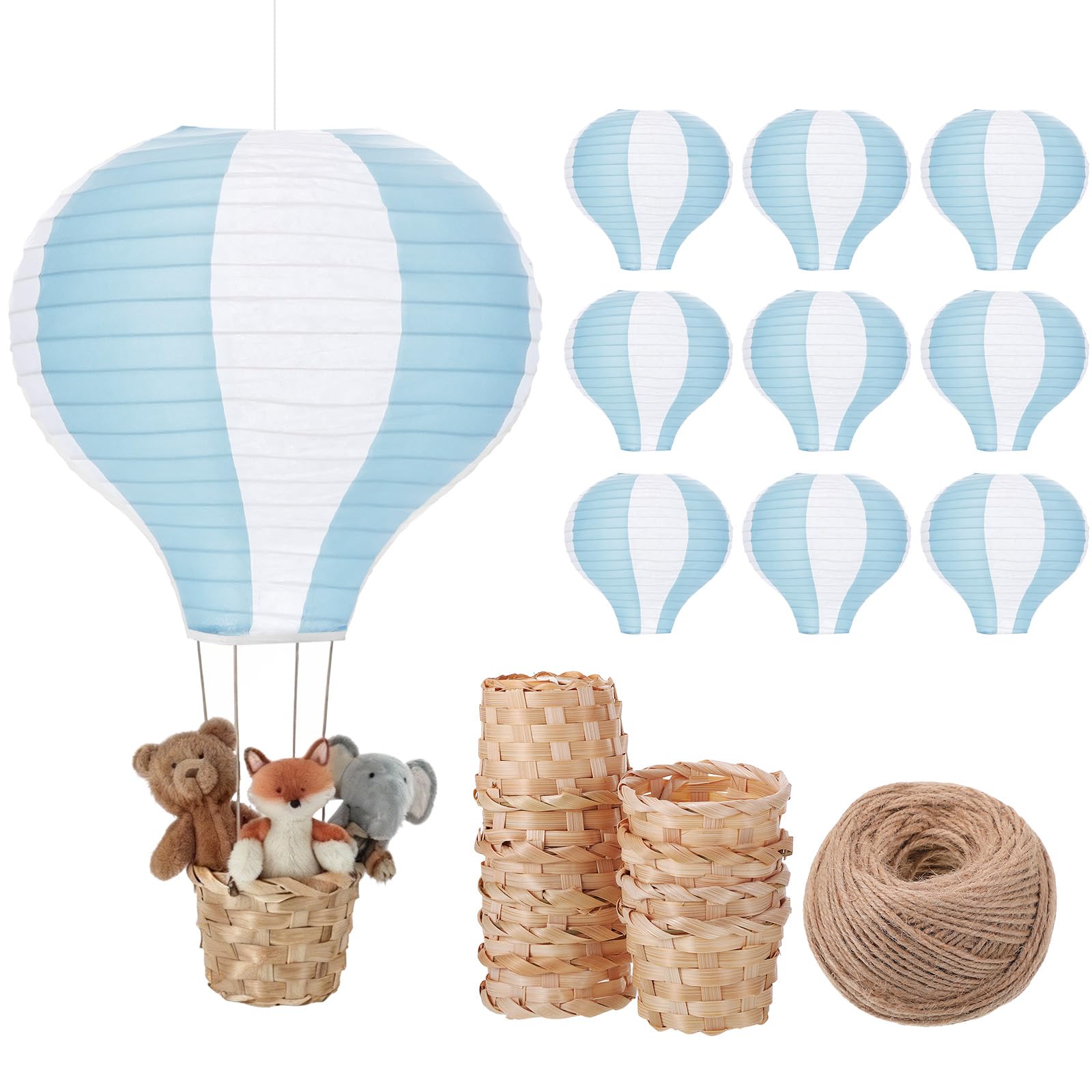 Meooeck Wiszące balony na ogrzane powietrze, papierowe lampiony, 30 cm, wielokrotnego użytku, dekoracyjne papierowe lampiony, zestaw do majsterkowania, rękodzieła, na ślub, urodziny, Boże Narodzenie