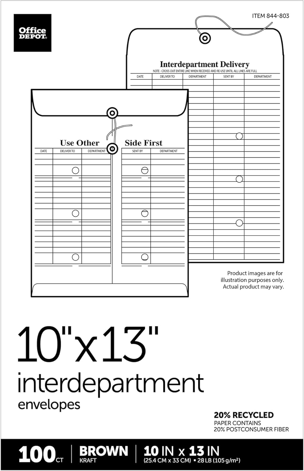 Office Depot® Brand Interdepartment Envelopes, 10" x 13", Brown, Box Of 100