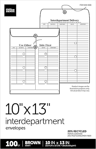 Miniatura 3 de Office Depot Sobres interdepartamentales de marca, 10 x 13 pulgadas, marrón, caja de 100