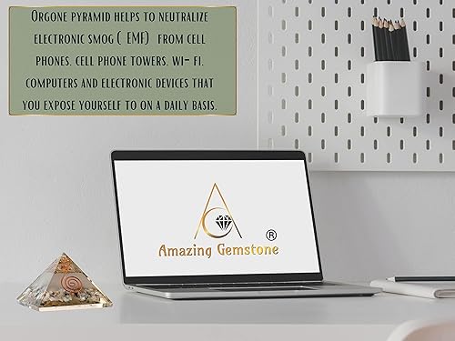 Miniatura 63 de Amazing Gemstone Pirámide de orgón grande Cristal de pirámide de turmalina negra oscura Pirámide de orgonita Pirámides de órgano Curación