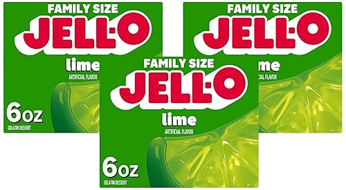 Jell-O Lime Gelatin Dessert Mix, Family Size, 6 oz Box