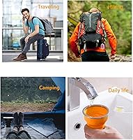 Vista 5 de Collapsible Cup - Silicone Foldable Cup-Expandable Folding Drinking Cup -Reusable Portable Mugs Cup For Travel, Camping, Hiking, Survival, Car