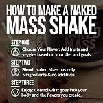 Naked Mass - Natural Weight Gainer Protein Powder - 8lb Bulk, NSF Certified, GMO Free, Gluten Free & Soy Free. No Artificial Ingredients - 1,250 Calories - 11 Servings