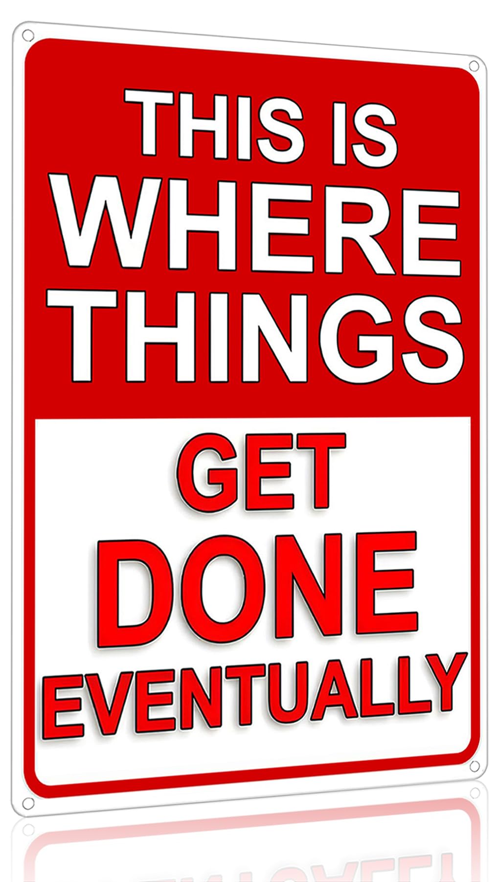 Crazysign Men Gifts Funny This Is Where Things Get Done Eventually Tin Sign for Man Cave Garage Office Workshop Decor 8x12 Inch (3351)