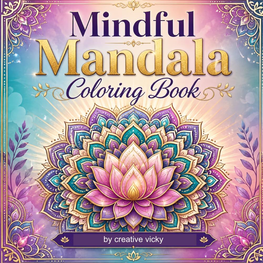 Mindful mandalas for relaxation: detailed coloring pages for adults