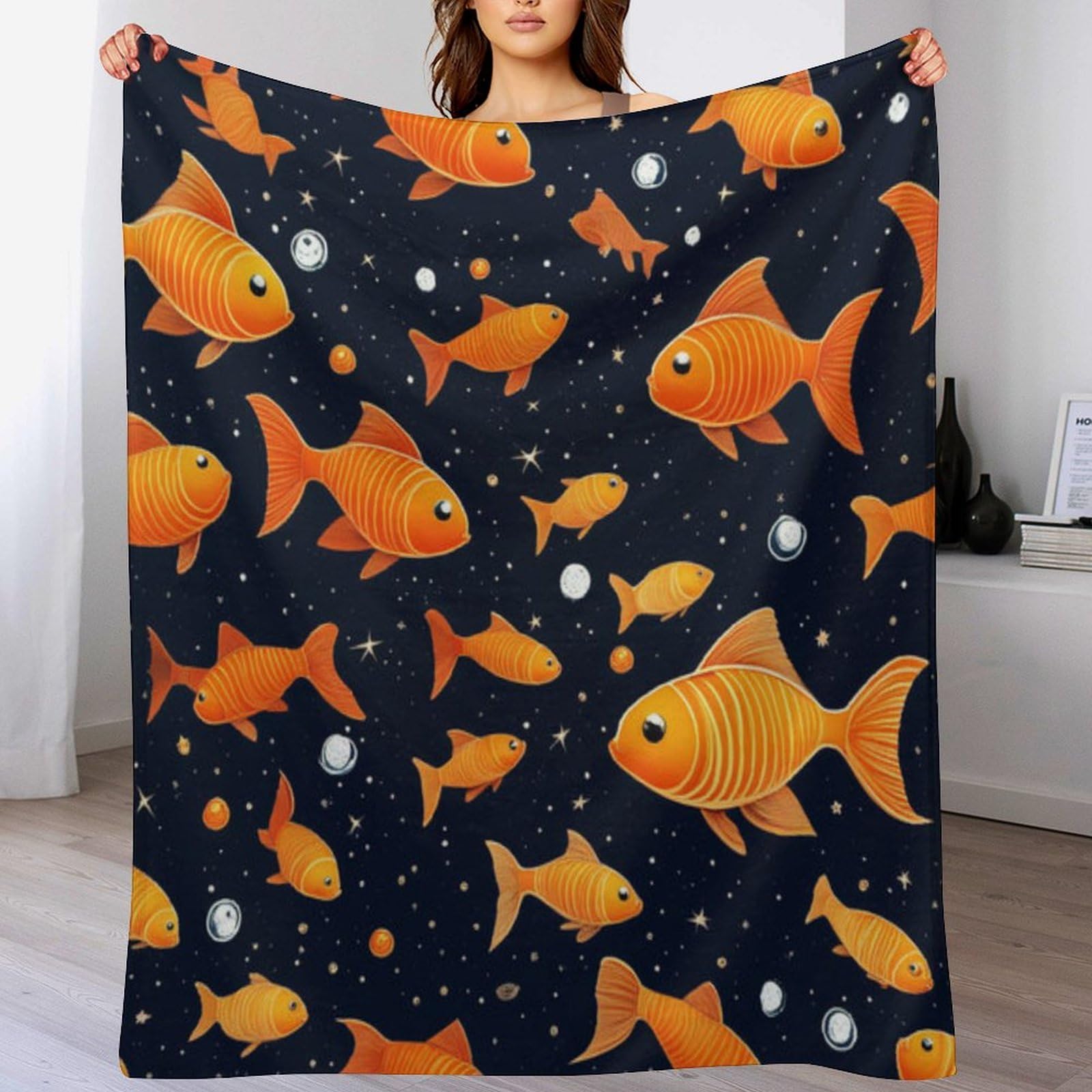 Couverture de salon en flannel poisson jeté de lit de dimensions 140×180cm