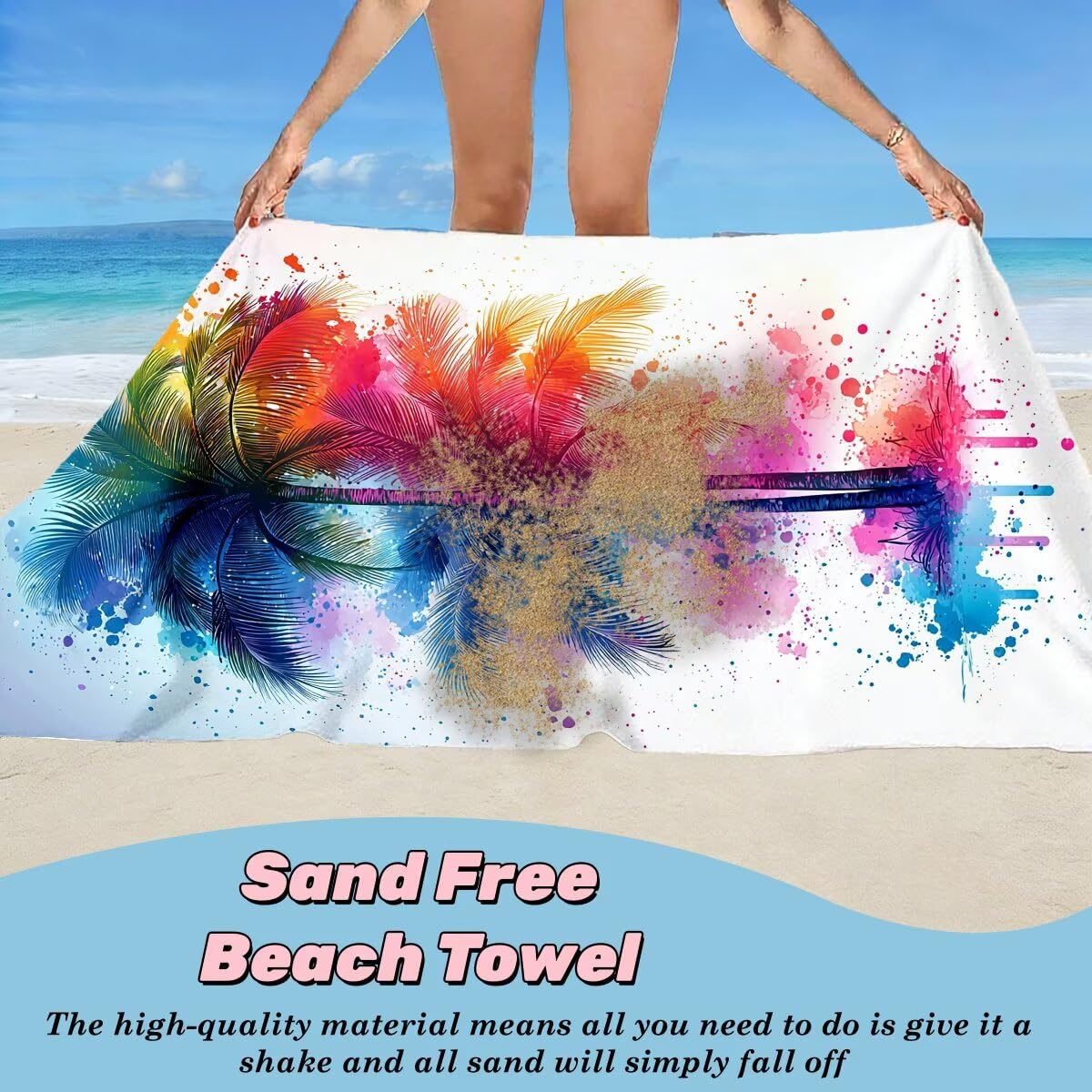 Toalla Playa 80x160 cm, Toalla Gimnasio Microfibra Secado Rapido, Juego de 2 Antiarena Toallas de Playa, Ligera Compacta Toallas Microfibra Grande para Viaje, Regalo Hombre Regalo Mujer (Árbol) -4865
