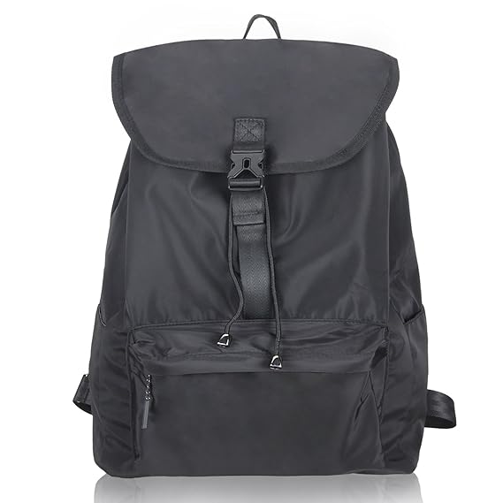 drawstring backpack with flap