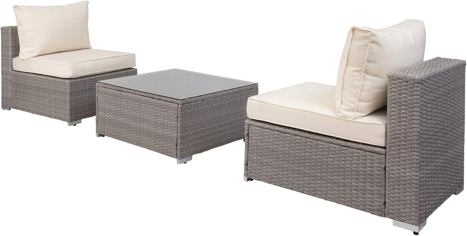 WestinTrends 3-Piece Outdoor Patio Set, angled view