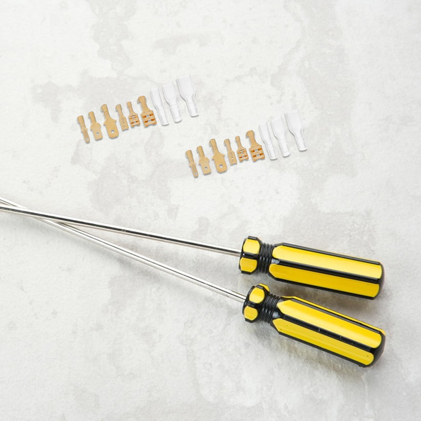 Alipis 900 pezzi connettori a forcella maschio femmina per cavi elettrici - Connettori a morsetto a crimpare per cavi elettrici a giunzione rapida con kit di manicotti isolanti per cablaggio elettrico