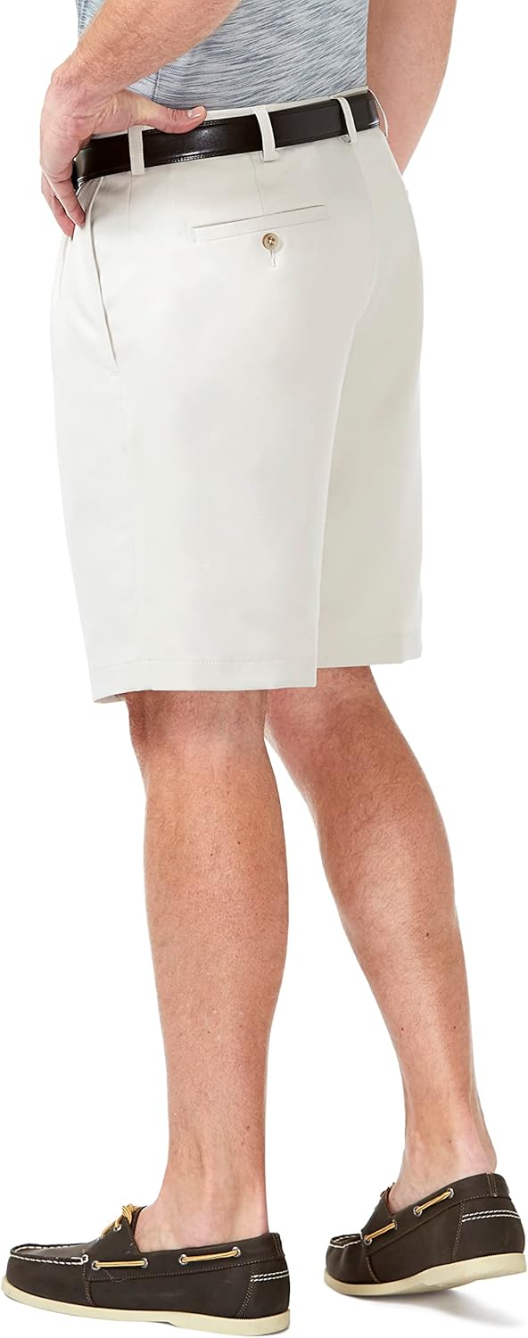 Haggar Mens Cool 18 Pro Straight Fit Pleated Front 4-Way Stretch Expandable Waist Golf Performance Short - Image 3