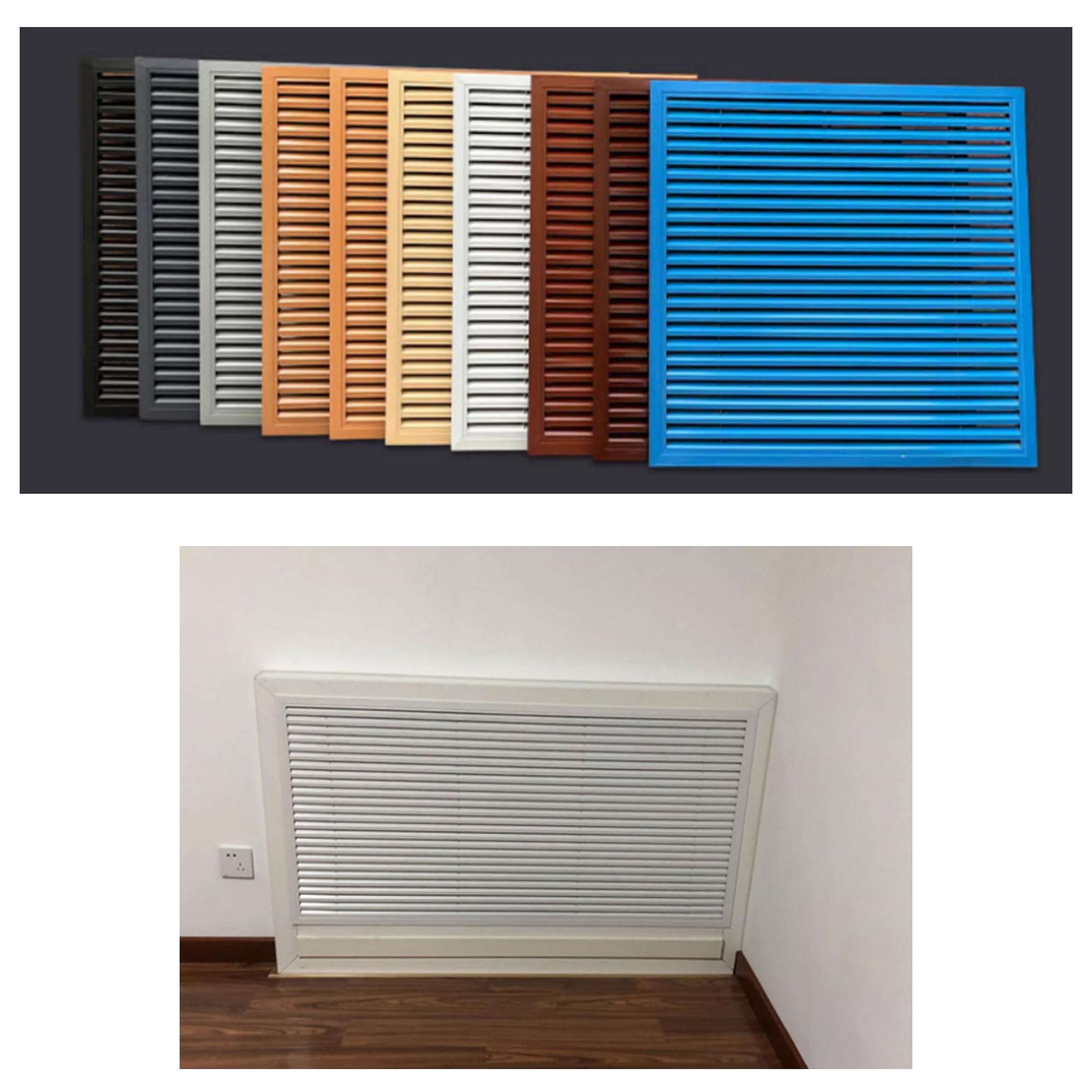 Grille d'aération en aluminium 90x60 cm pour ventilation de maison