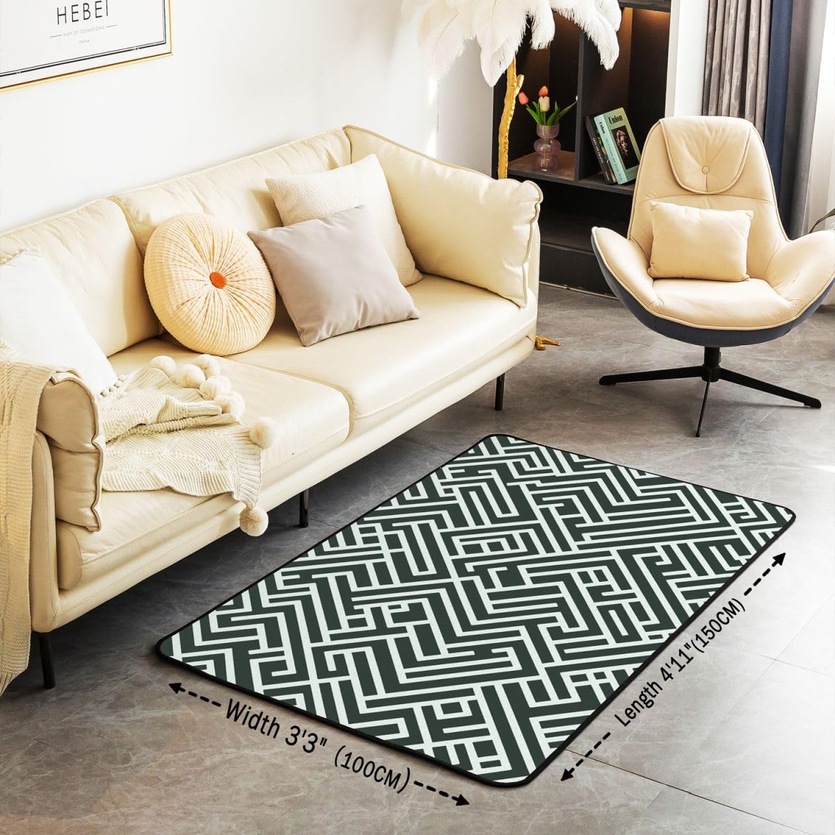 Homewish abstrakcyjne geometryczne dywaniki do salonu 100 x 150 cm