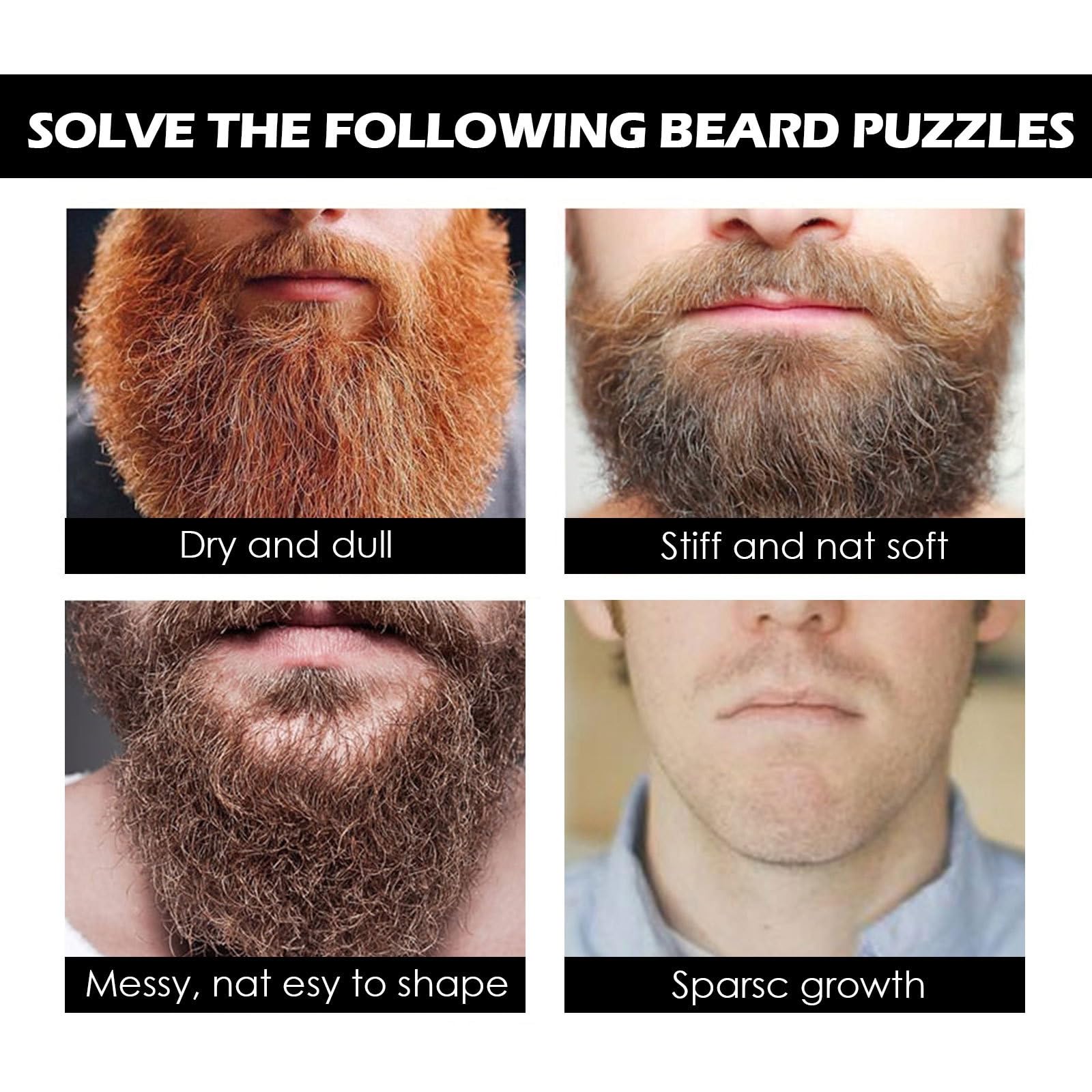 Cuidado para Barba Esencia Roller Set, Jimkply Cuidado Profundo para Barba Suave y Seda, Reduce Efectivamente el Encrespamiento y la Sequedad, Mejora Visiblemente la Textura y el Brillho de la Barba