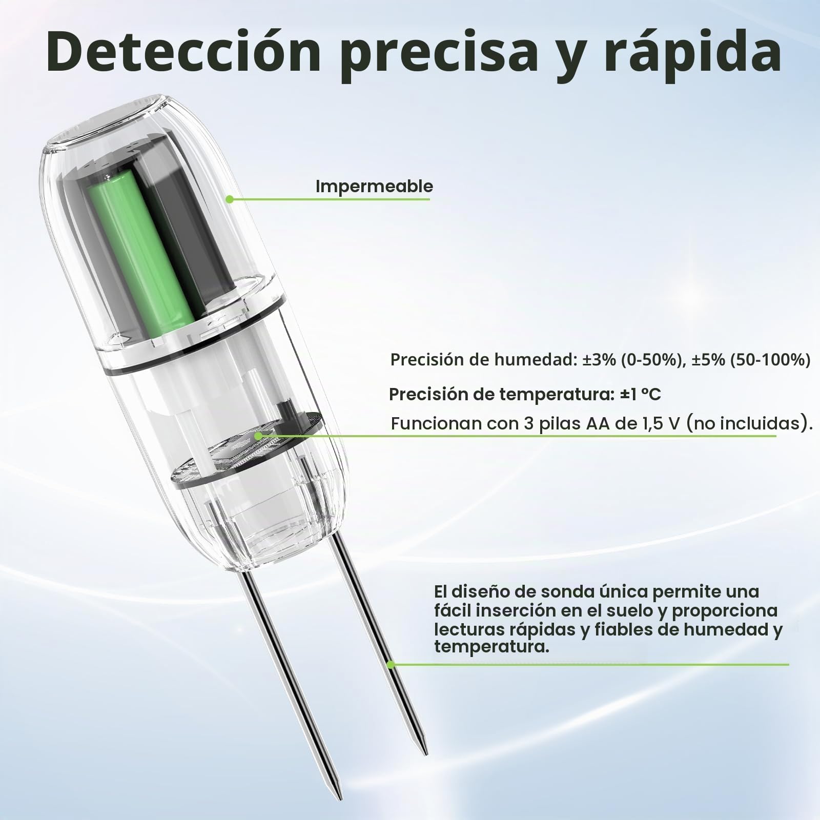 Medidor de humedad para plantas Xtsuen, sensor de humedad del suelo inalámbrico con wifi, 2 en 1, para el cuidado de plantas en macetas y césped de jardín.