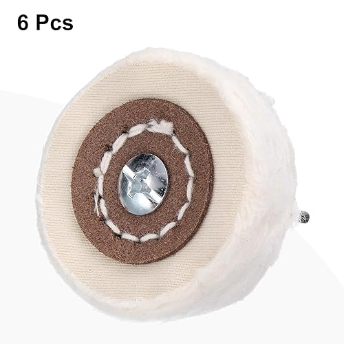 Miniatura 6 de uxcell Rueda de almohadilla de pulido de 3 pulgadas de algodón con mango de 14 pulgadas para colector de aluminio acero inoxidable cromado 4 piezas