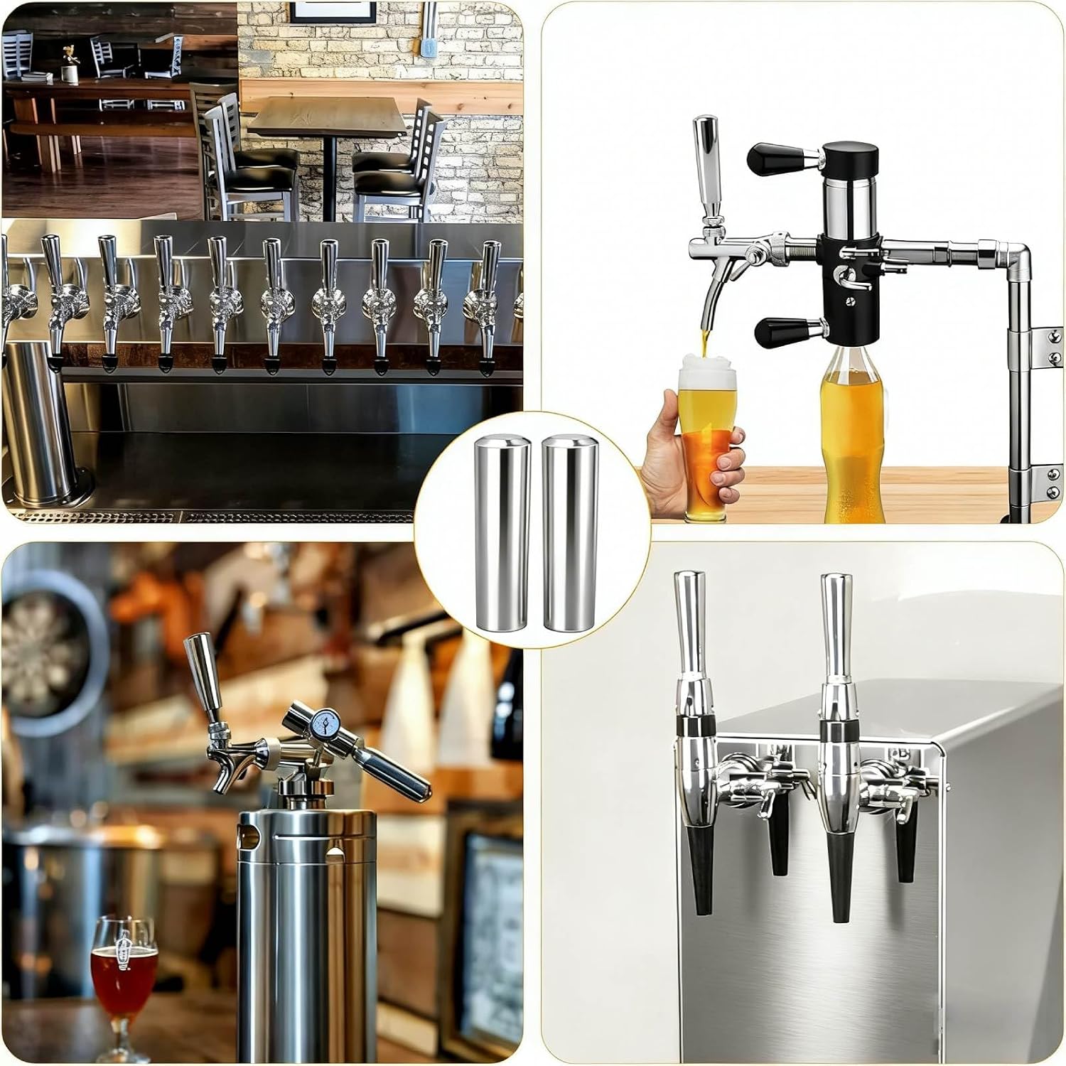 Beer Tap Handle, 304 Stainless Steel Keg Tap Handle for Beer Faucet
