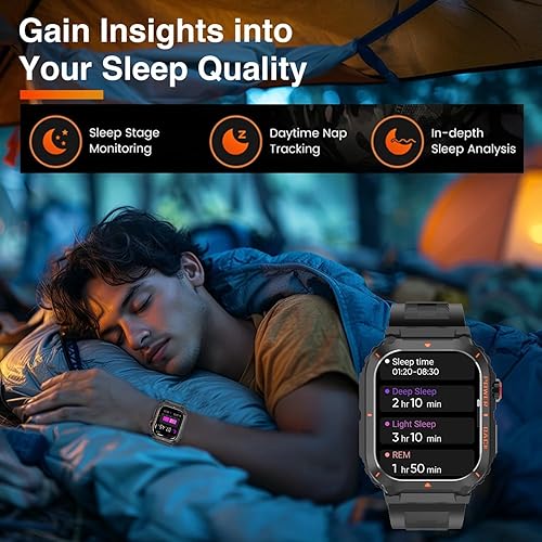 Miniatura 7 de Reloj inteligente militar con GPS para hombre con mapa sin conexión, presión de aire, altitud, brújula, reloj inteligente para teléfonos Android y