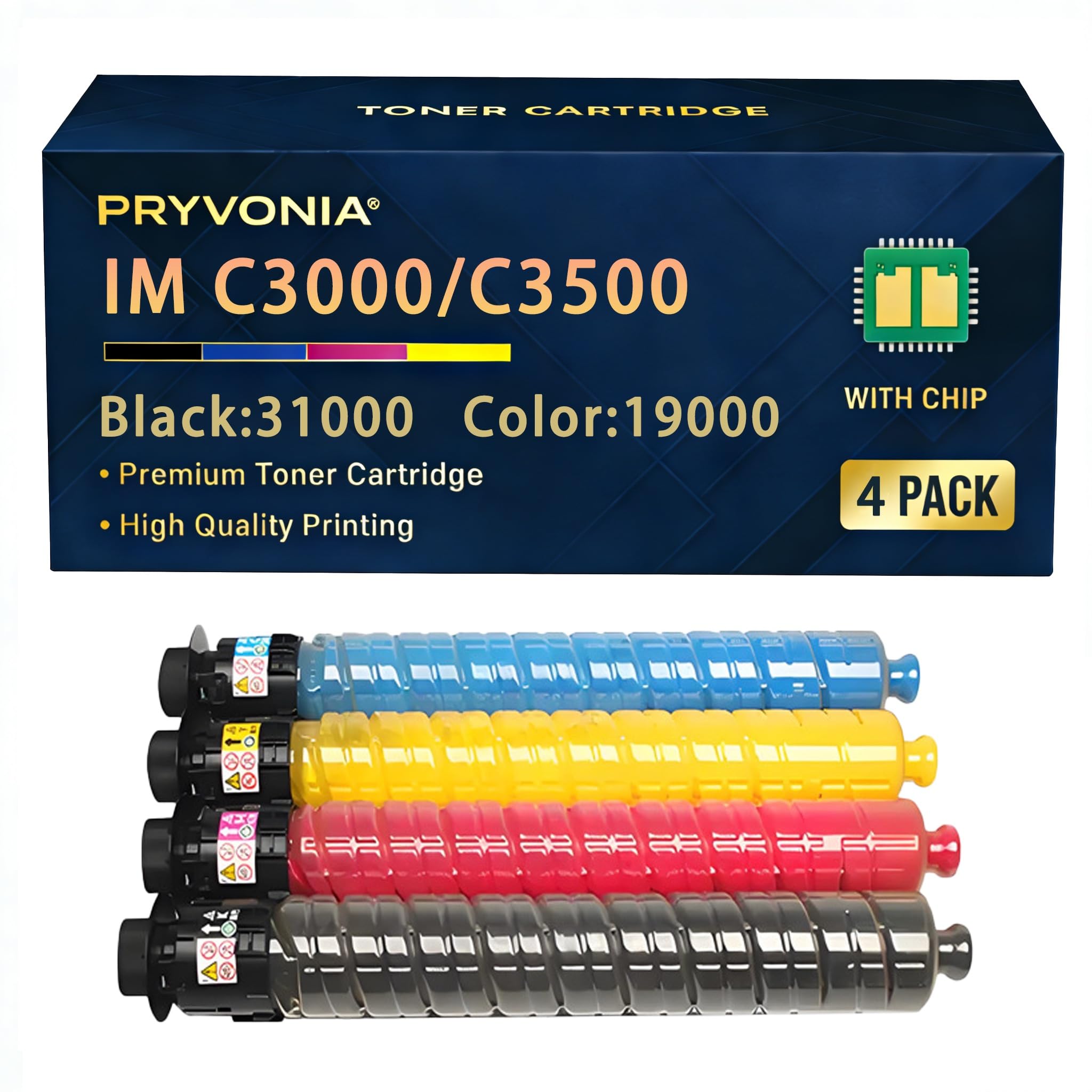 IM C3500 IM C3000 kompatybilne kartridże z tonerem do Ricoh 842251 842254 842253 842252 C3500A C3000A zamiennik do IMC3500 IMC3000 (4-pak czarny/cyjan/magenta/żelowy b) b)