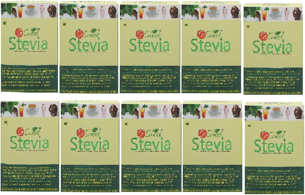 So Sweet Stevia Sugar-Free Natural Zero-Calorie Sweetener, 50 Sachets (Pack of 10), Convenient for Sweetening Drinks, Baking, and Cooking, Diabetic & Keto-Friendly, Ideal for Healthy Lifestyles