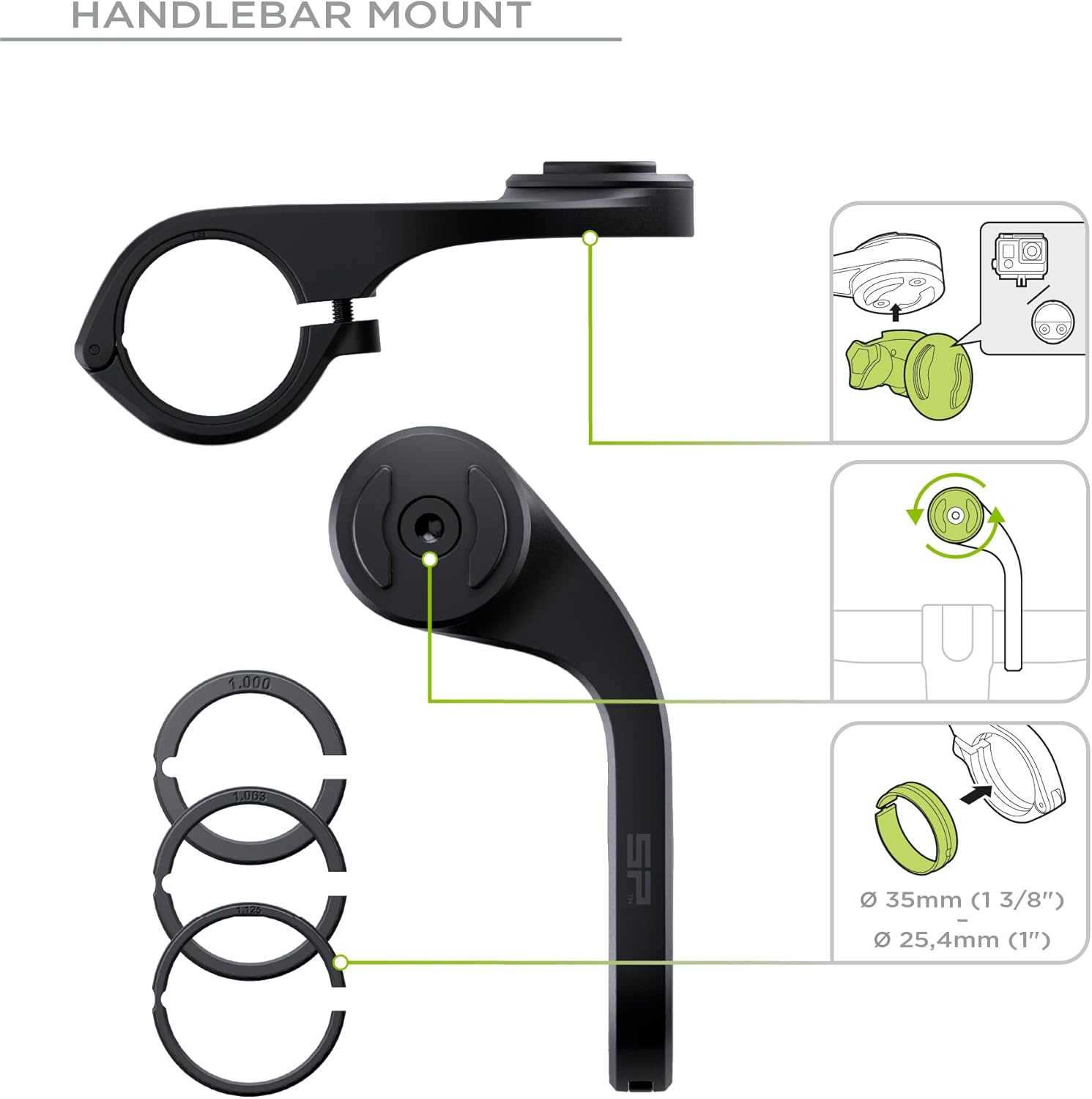 SP CONNECT Road Bike Bundle | SPC+ | Compatible with Samsung S21+ | Bike Phone Mount | Bicycle Accessories and Bike Phone Holder | Cell Phone Holder Black
