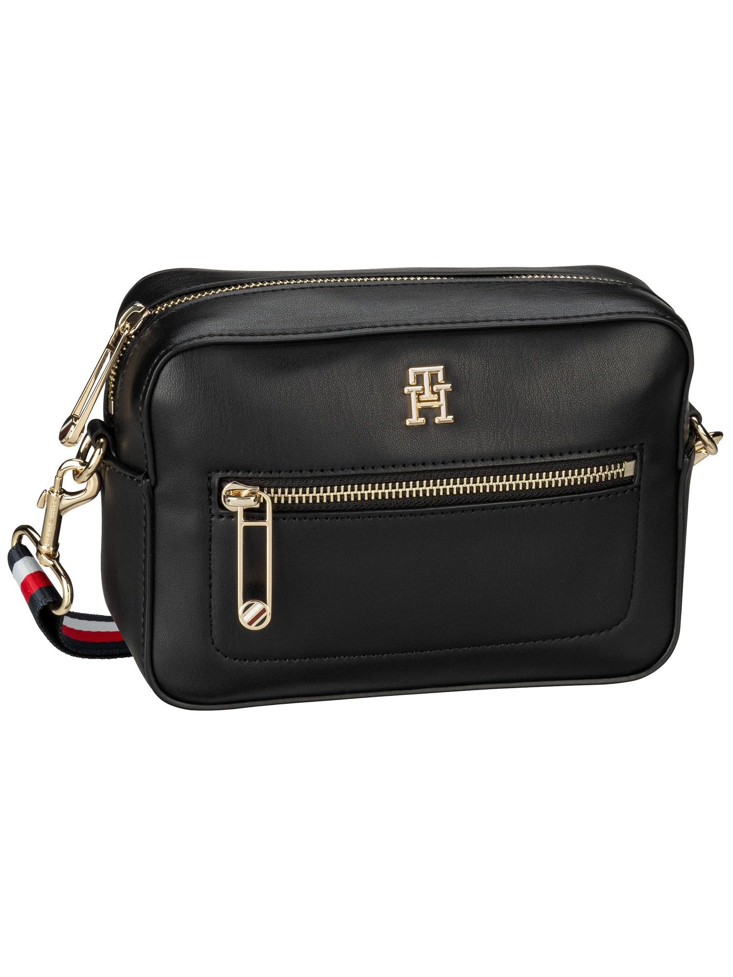 Tommy Hilfiger Women’s Small Iconic Crossbody Camera Bag, Black (Black), One Size