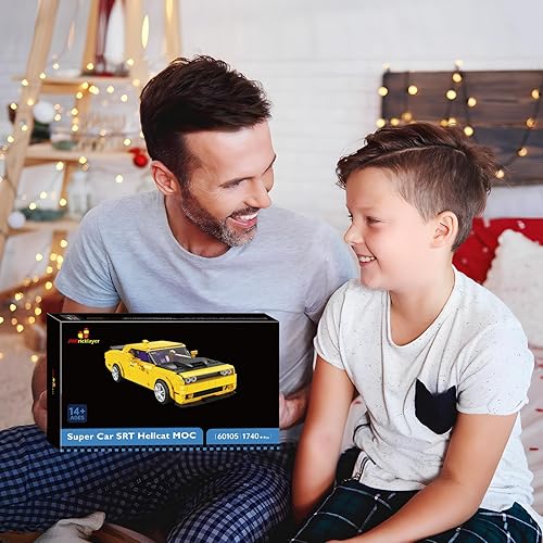 Miniatura 7 de JMBricklayer SRT Muscle Cars Building Block 60105, a escala 112, kits de autos coleccionables para adultos, juegos de construcción de autos