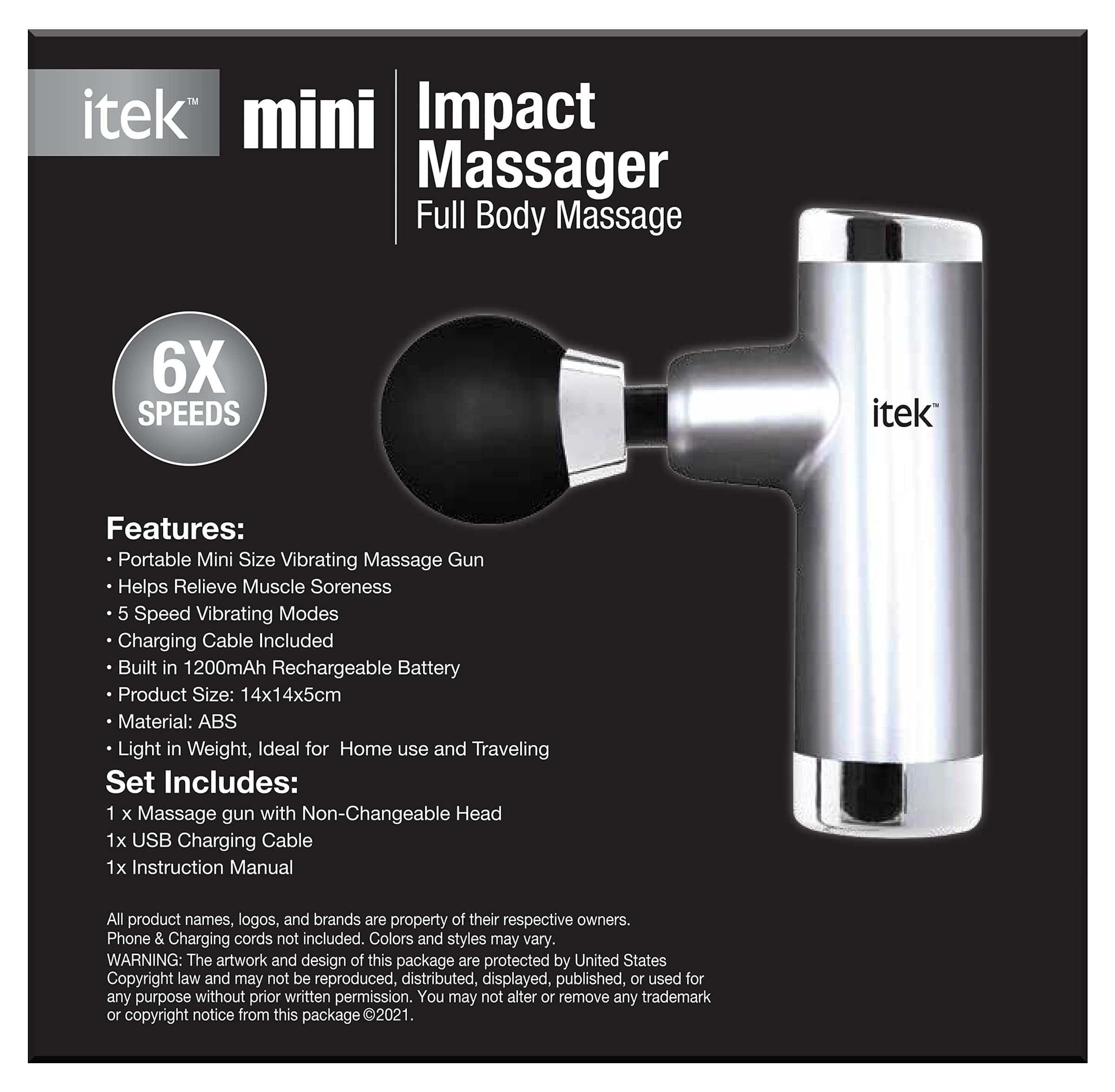 Itek Mini Massage Gun For Full Body Massage With 6x | Desertcart Cayman  Islands
