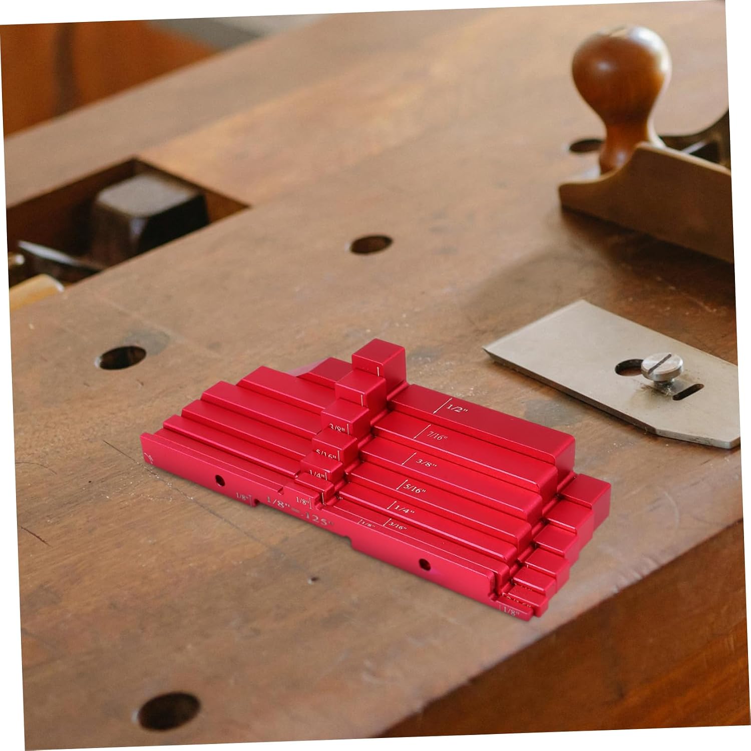 ORFOFE 7Pcs Woodworking Setup Blocks Adjustable Height Gauge Measuring Tools for Precise Router Table Projects for DIY Woodworkers Professionals