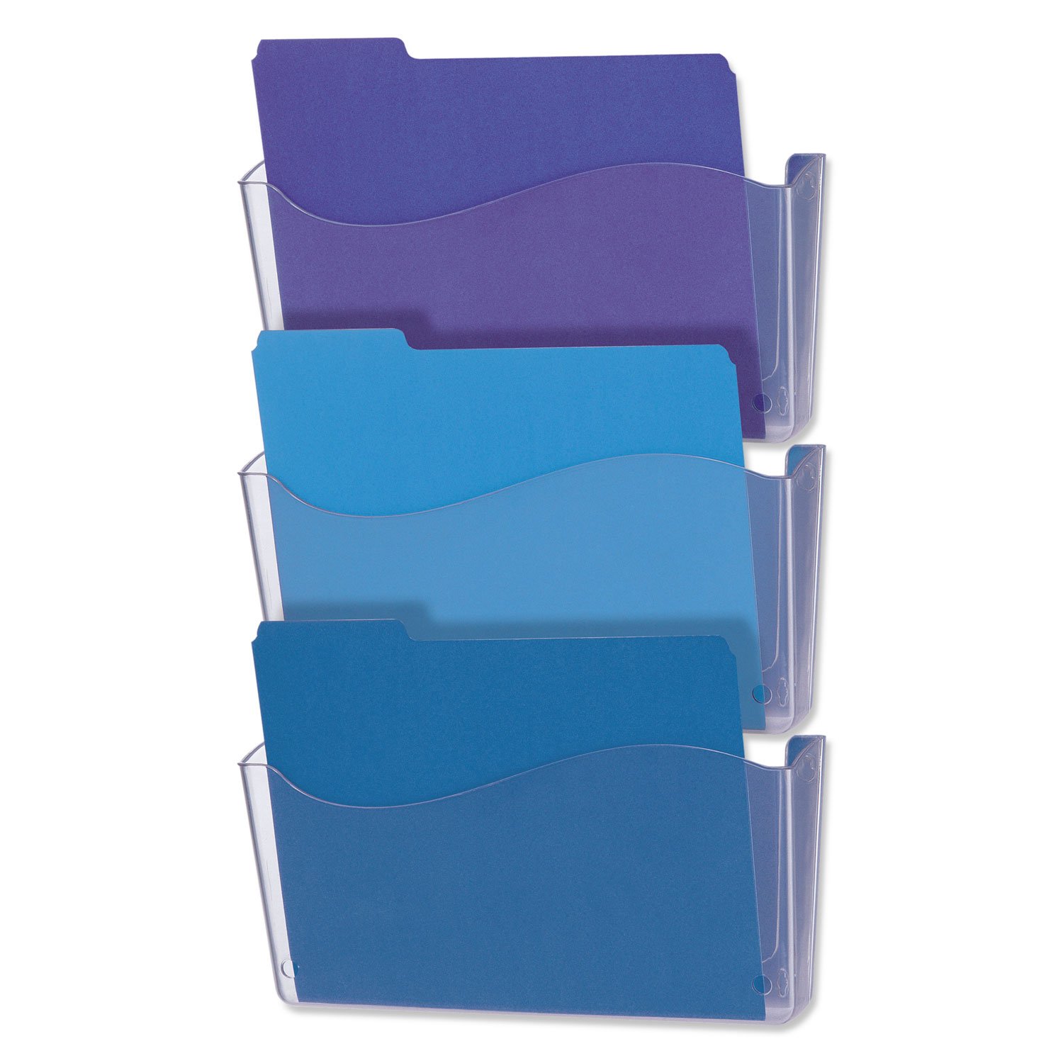 Universal UNV53682 Wandordner-Starter-Set mit 3 Fächern, Briefgröße, transparent (1 Set)